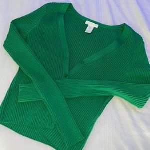 Ribbed cardigan top
